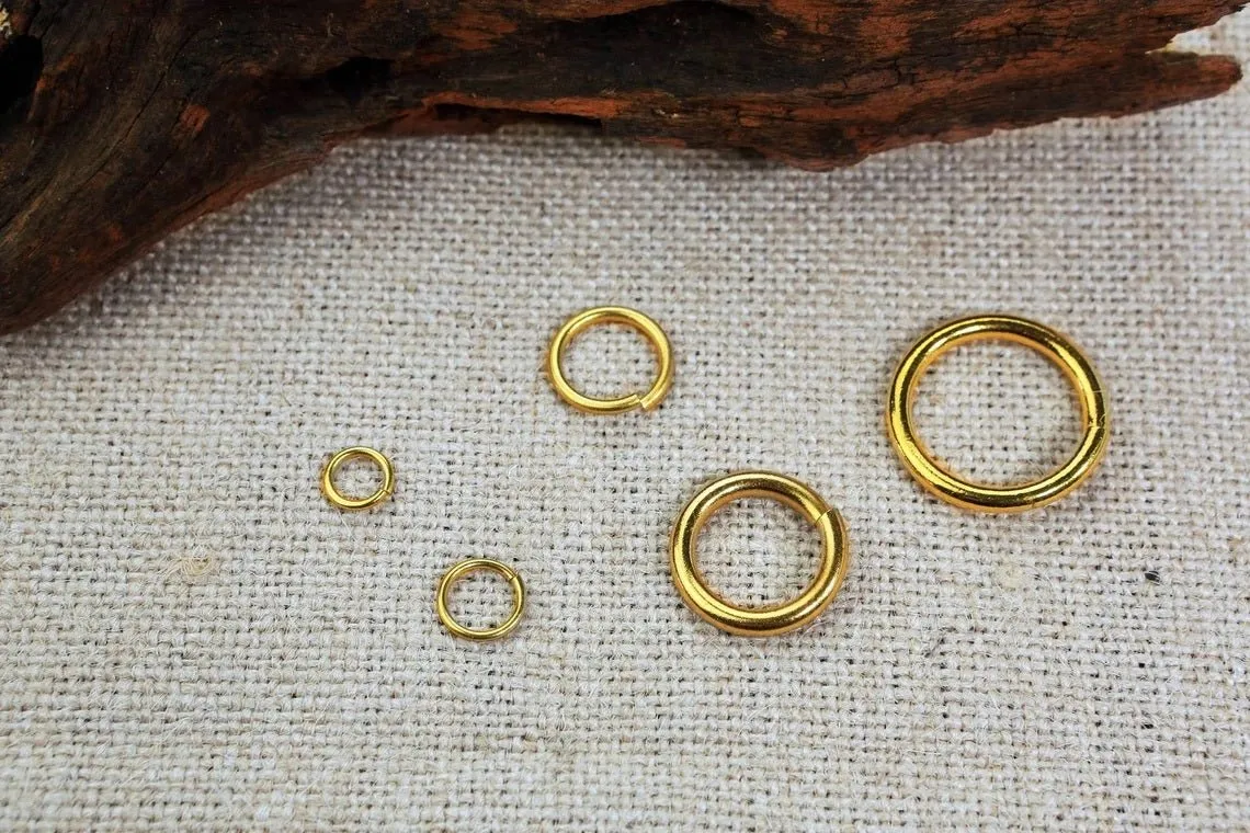 100 PCS Round solid brass large jump rings , brass open split rings