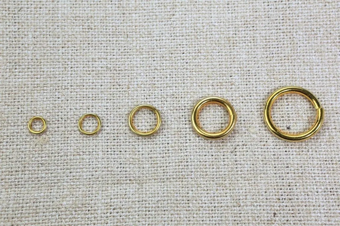100 PCS Round solid brass large jump rings , brass open split rings