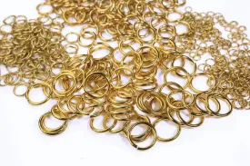 100 PCS Round solid brass large jump rings , brass open split rings