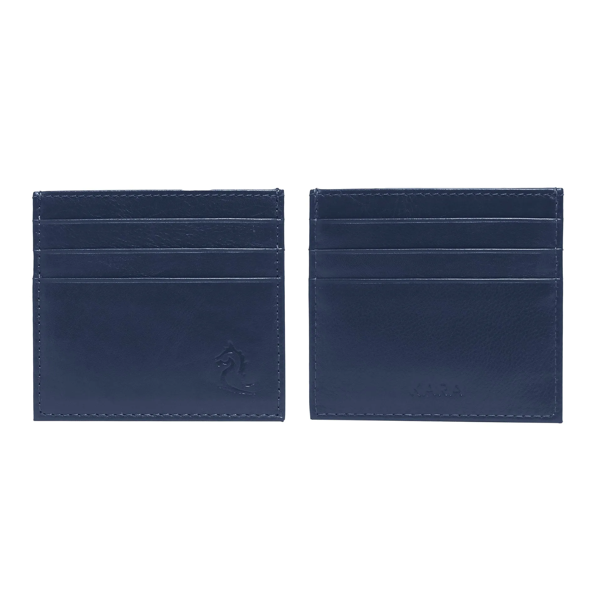 10079 Navy Leather Card Holder for Men and Women