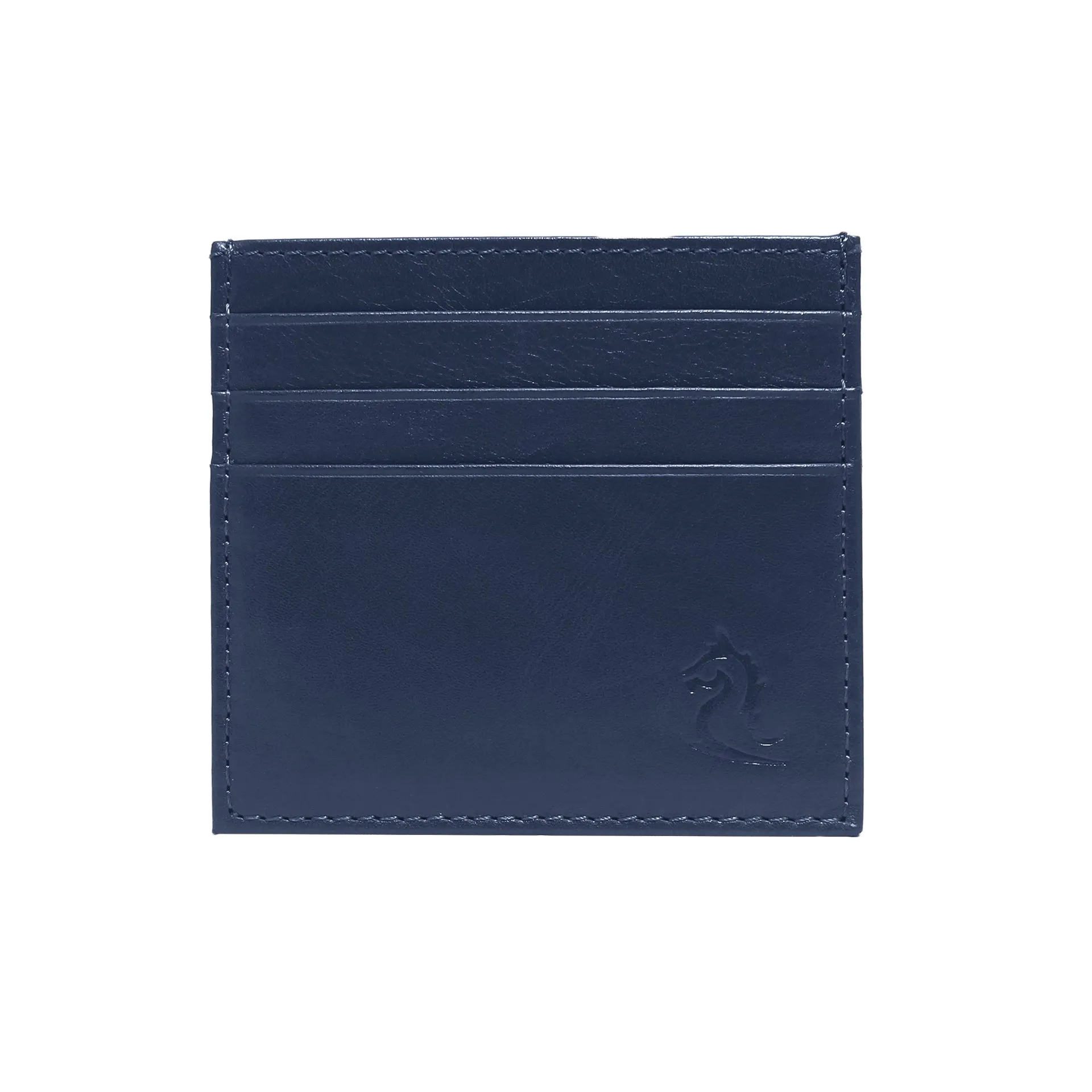10079 Navy Leather Card Holder for Men and Women