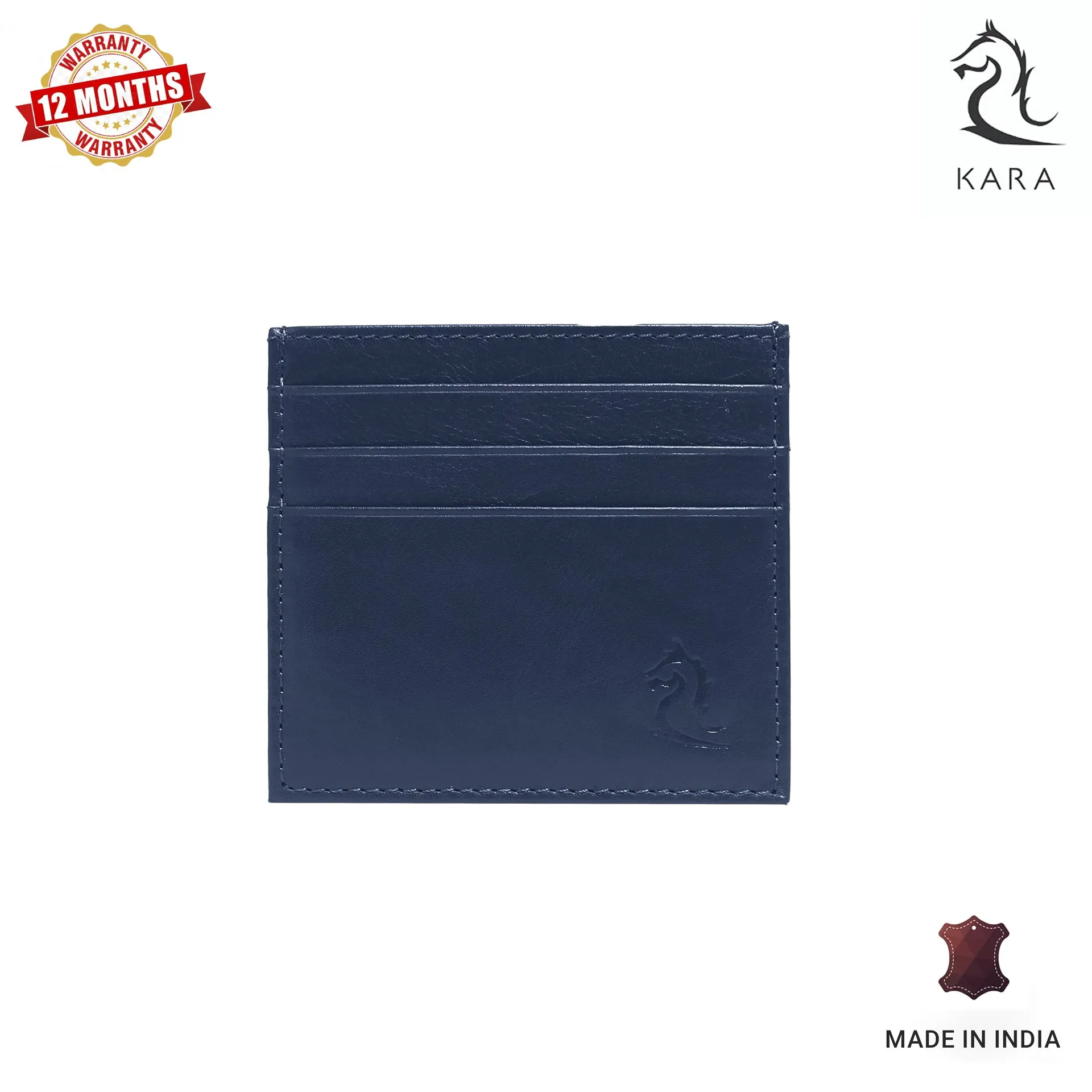 10079 Navy Leather Card Holder for Men and Women