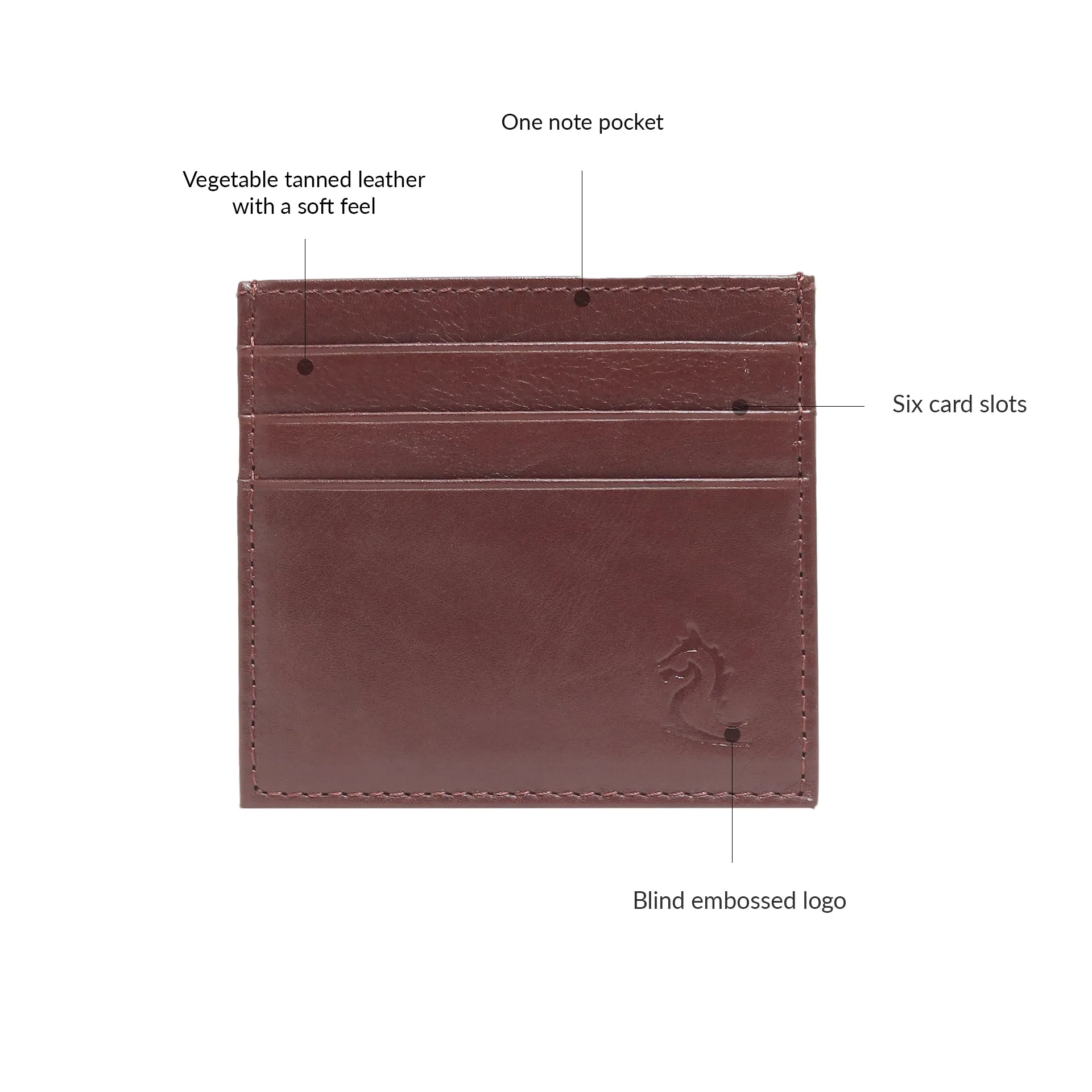 10079 Navy Leather Card Holder for Men and Women