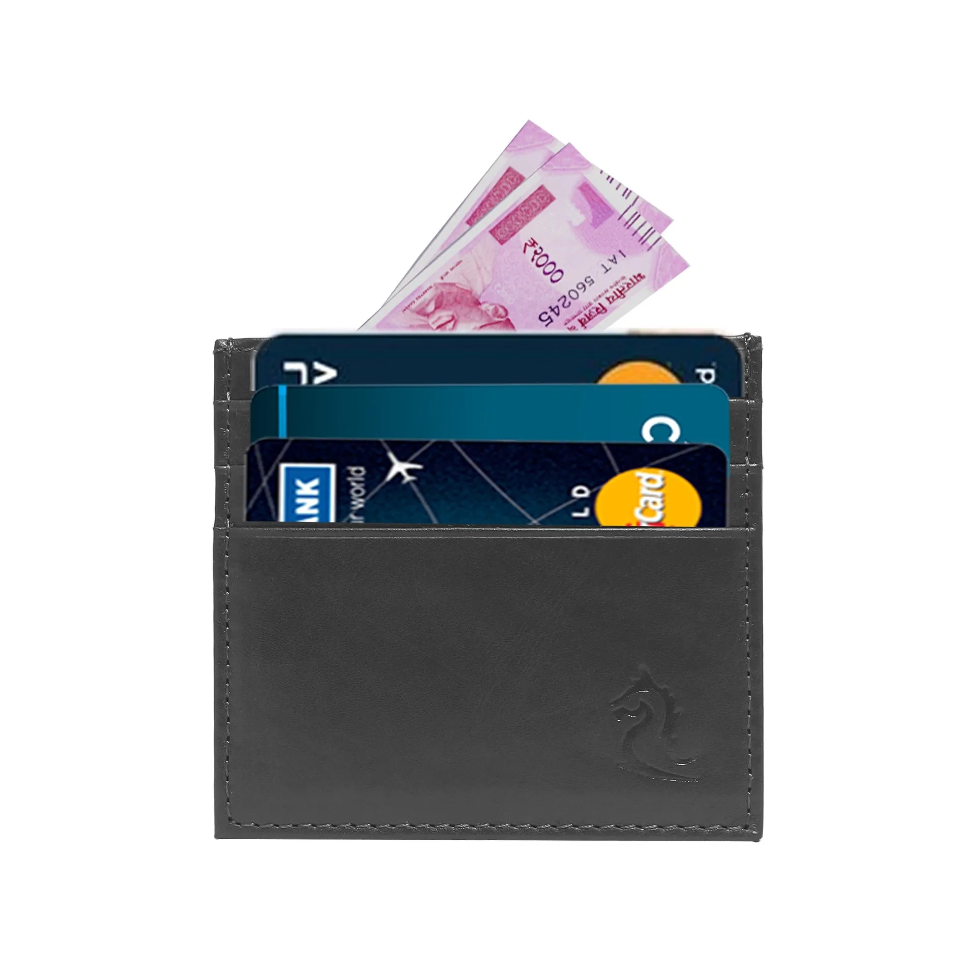10079 Navy Leather Card Holder for Men and Women