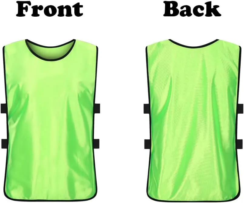 12 Pack Scrimmage Training Vest, Sports Pinnies, Practice Jerseys, Practice Vest for Adult Youth Kids.