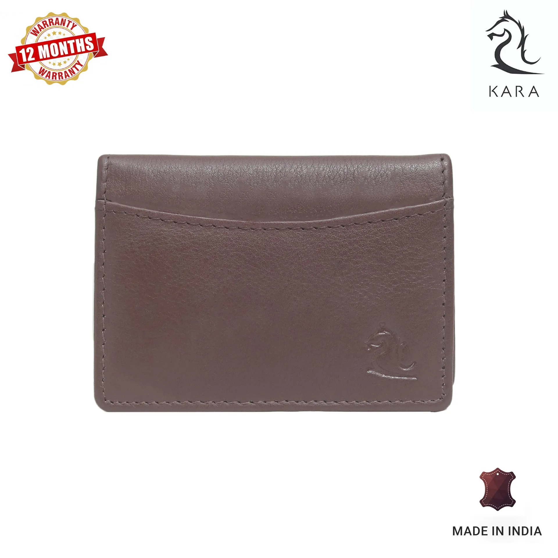 14032 Black Small Leather Card Holder for Men and Women
