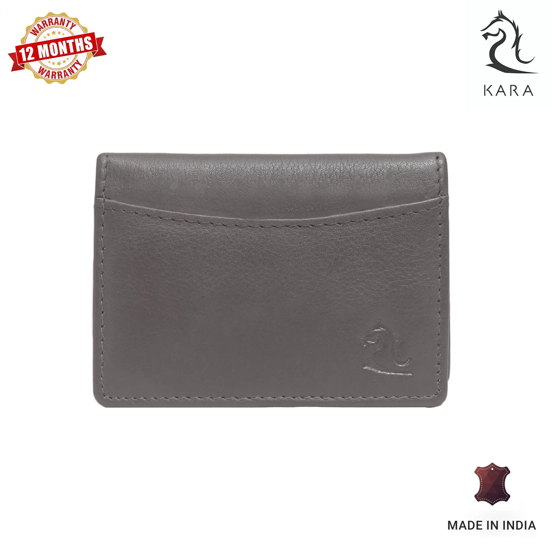 14032 Black Small Leather Card Holder for Men and Women