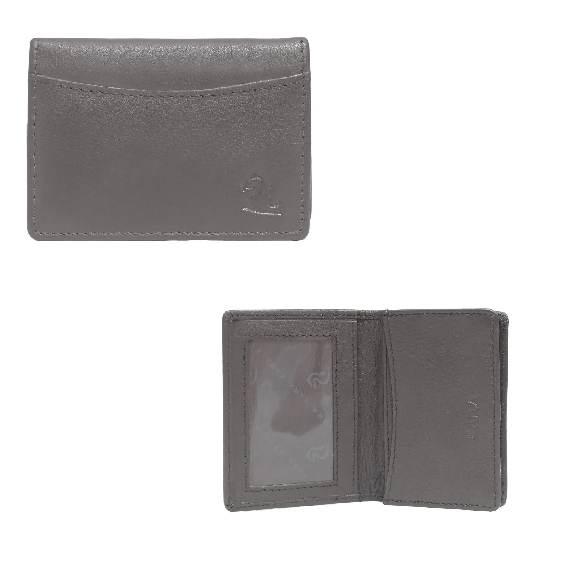 14032 Black Small Leather Card Holder for Men and Women