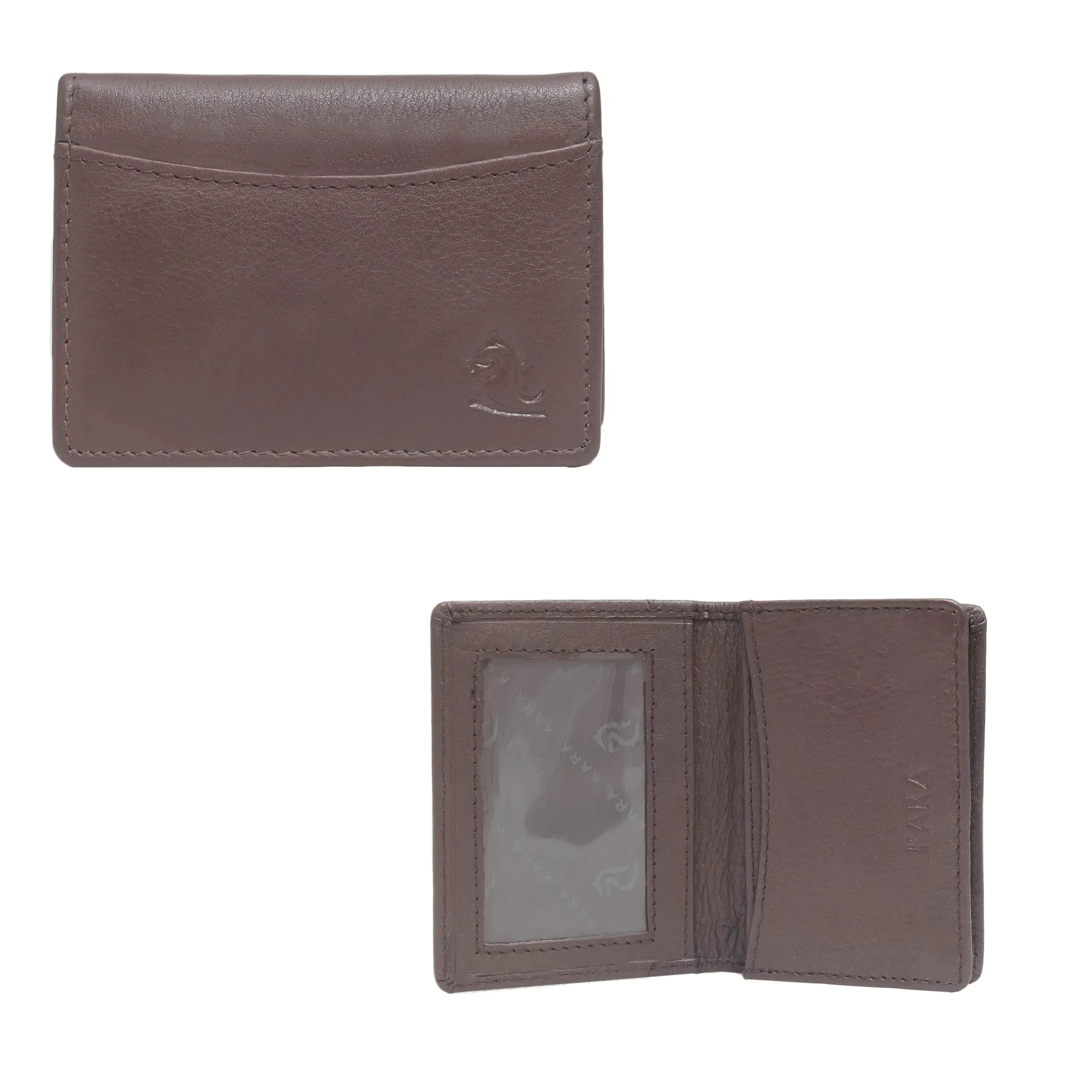 14032 Black Small Leather Card Holder for Men and Women