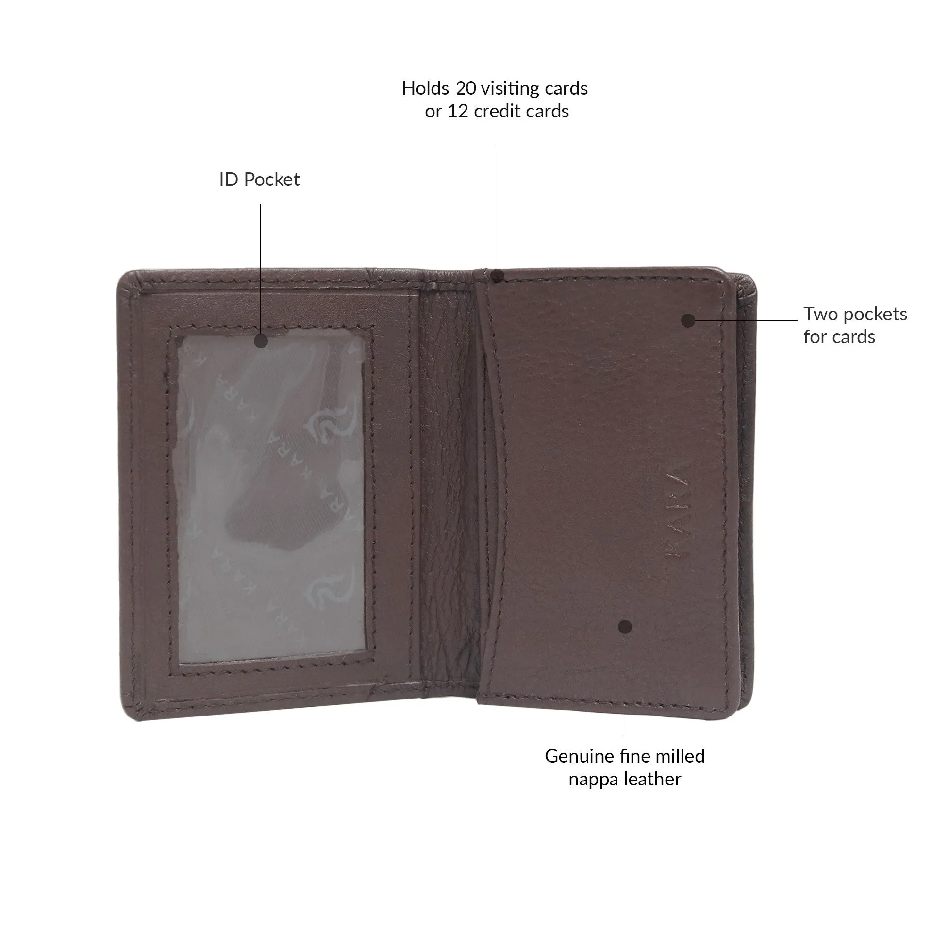 14032 Black Small Leather Card Holder for Men and Women