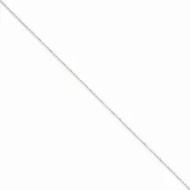 14K White Gold Diamond-Cut Beaded Pendant Chain Anklet