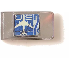 1958 US AIRMAIL POSTAGE STAMP MONEY CLIP
