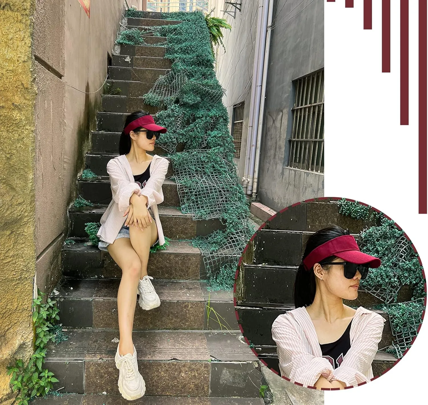 2 Pieces of Sun Visor Hats Adjustable Sport Visors Cap Visors for Women and Men (One Size)