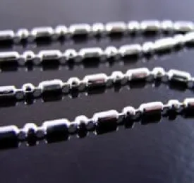 3 Ball Chain or Ball-n-Bar Chain Necklaces with clasp, Dog tag chain, Antique Copper or silver, 30" length