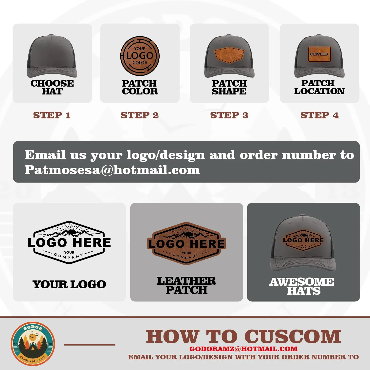 6 Pack Custom 112 trucker hat, Personalized Leather Patch Hat for Men, 6 Panel Structured Baseball Cap with Adjustable Snapback Enclosure, Bulk Hats for Business