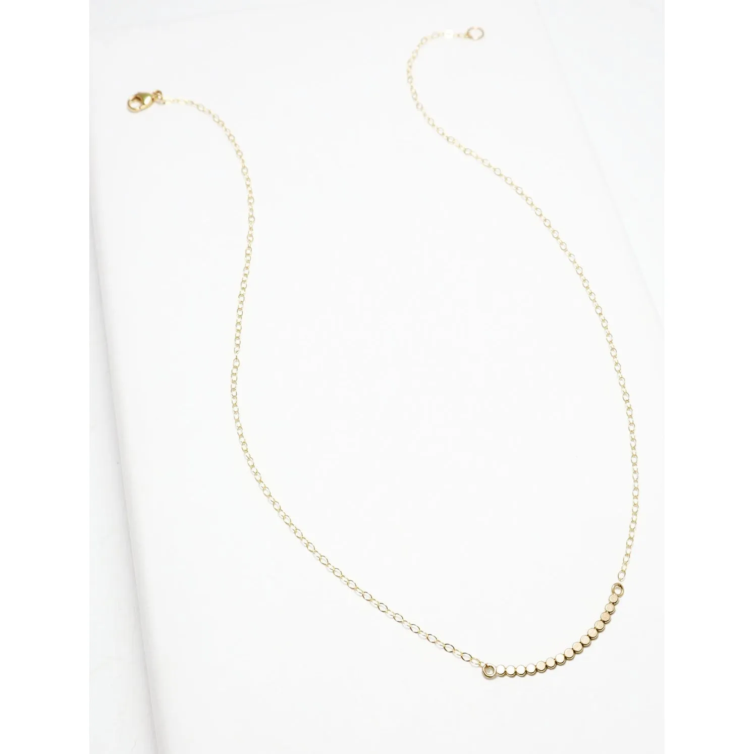 Accent Short Curved Flat Beaded Necklace