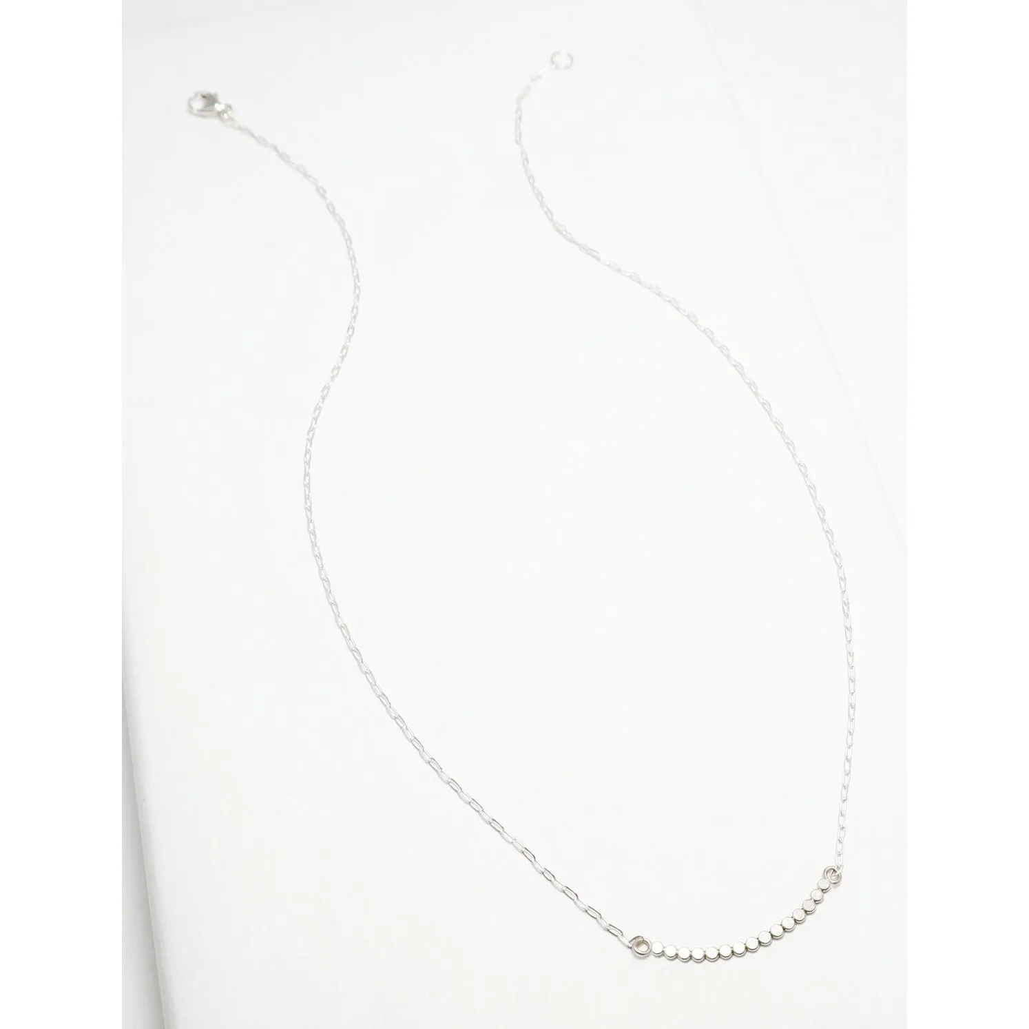 Accent Short Curved Flat Beaded Necklace
