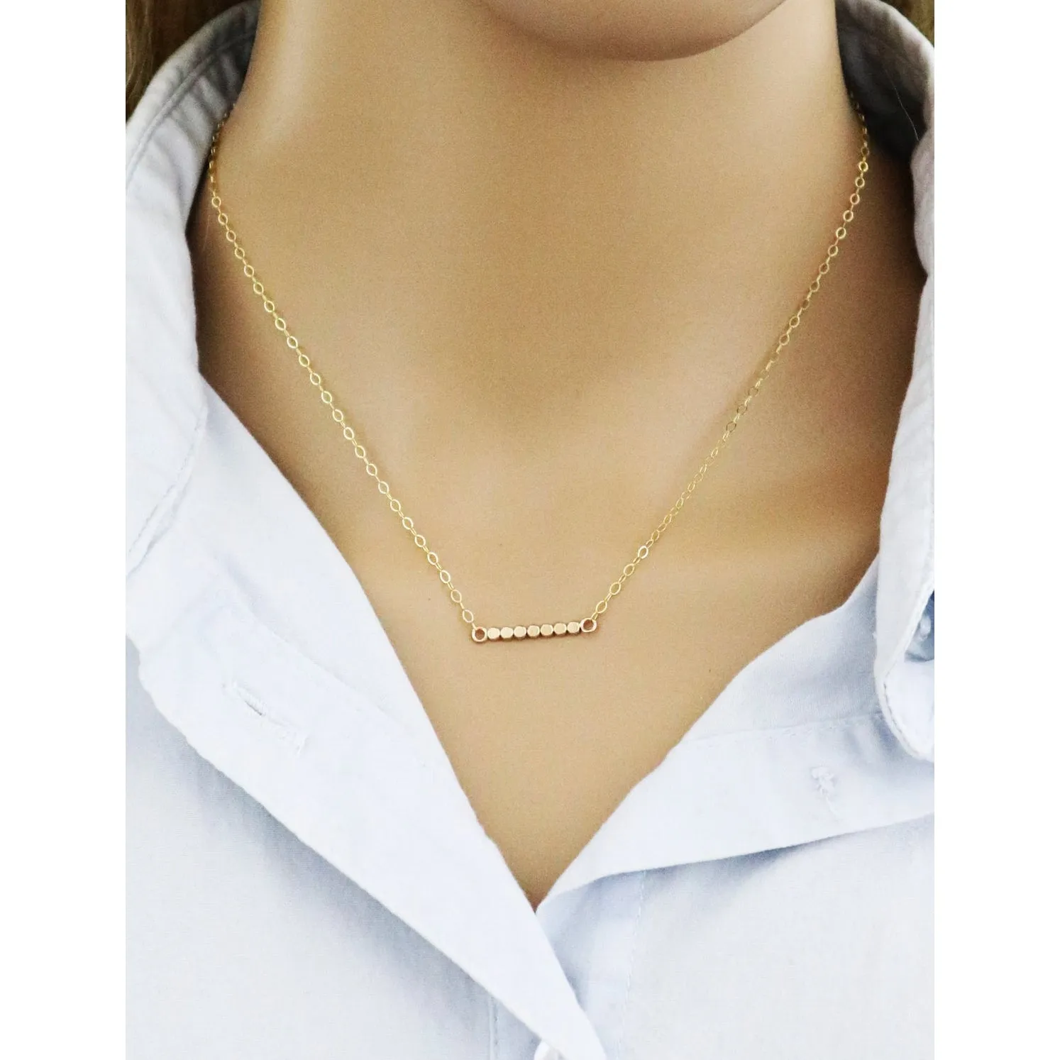 Accent Short Flat Beaded Necklace
