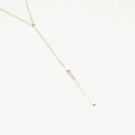 Accent Y-Style Line Hammered Necklace