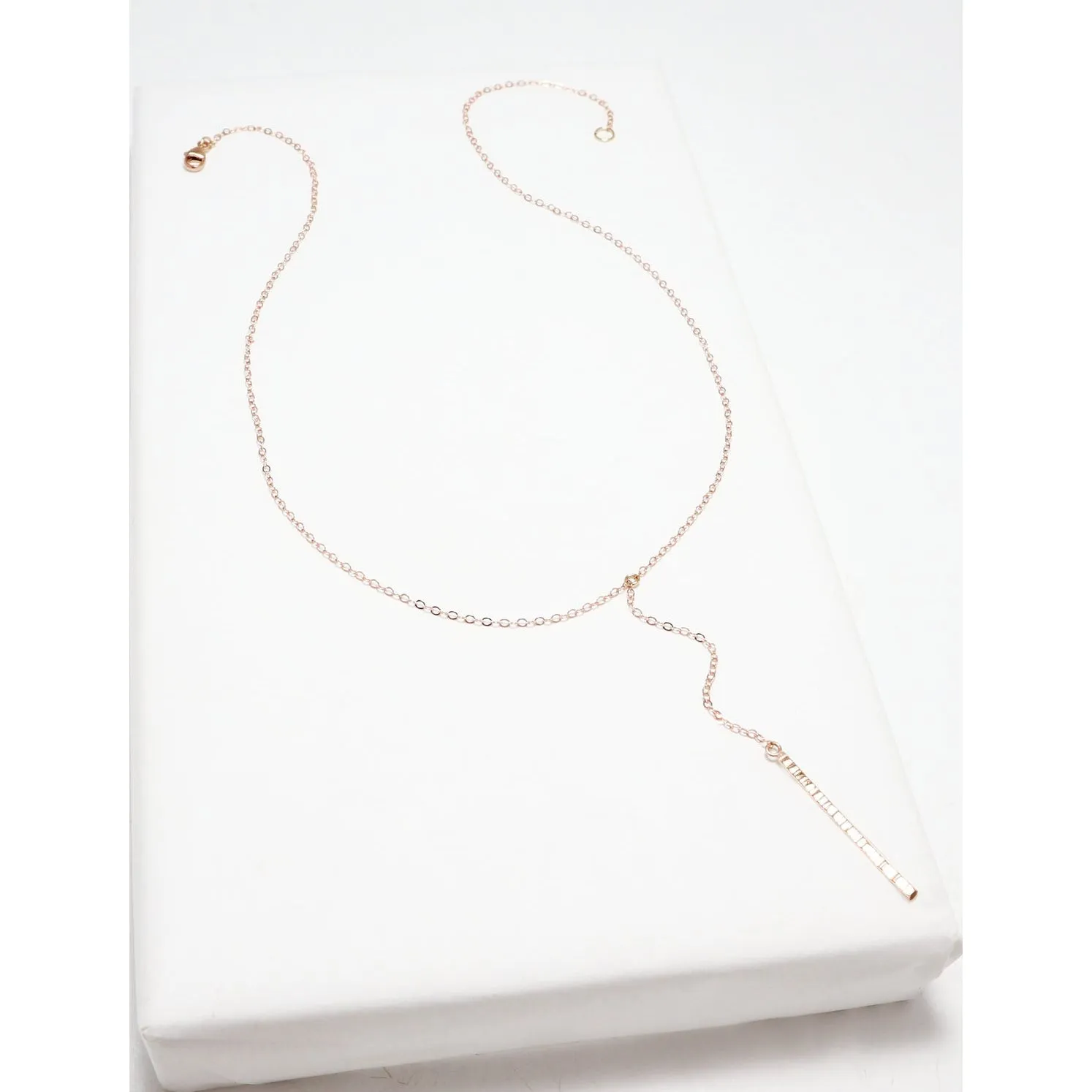 Accent Y-Style Line Hammered Necklace