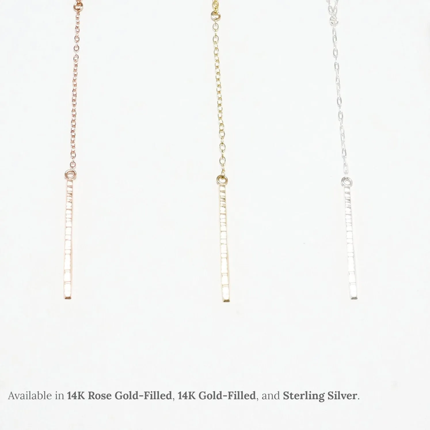 Accent Y-Style Line Hammered Necklace