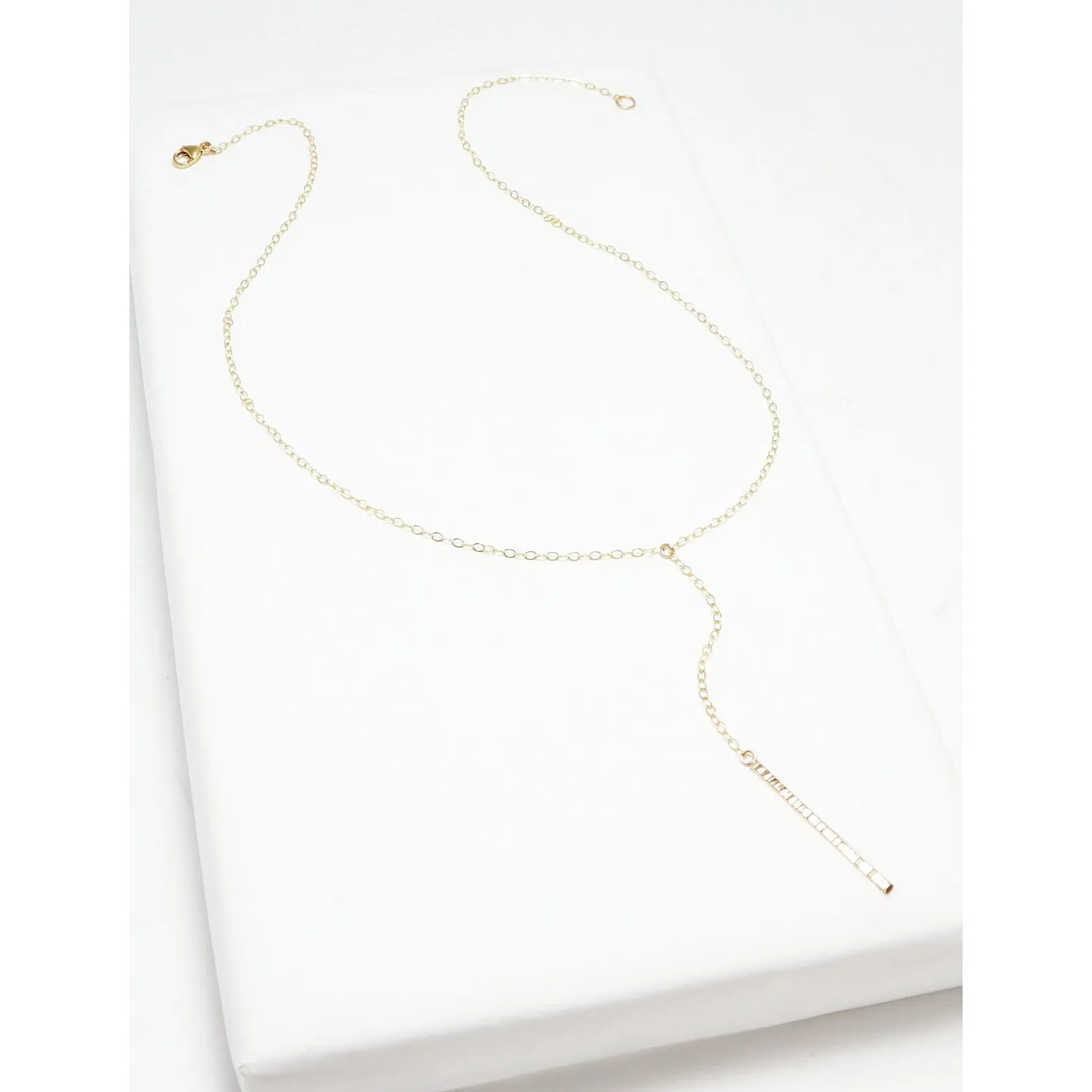 Accent Y-Style Line Hammered Necklace