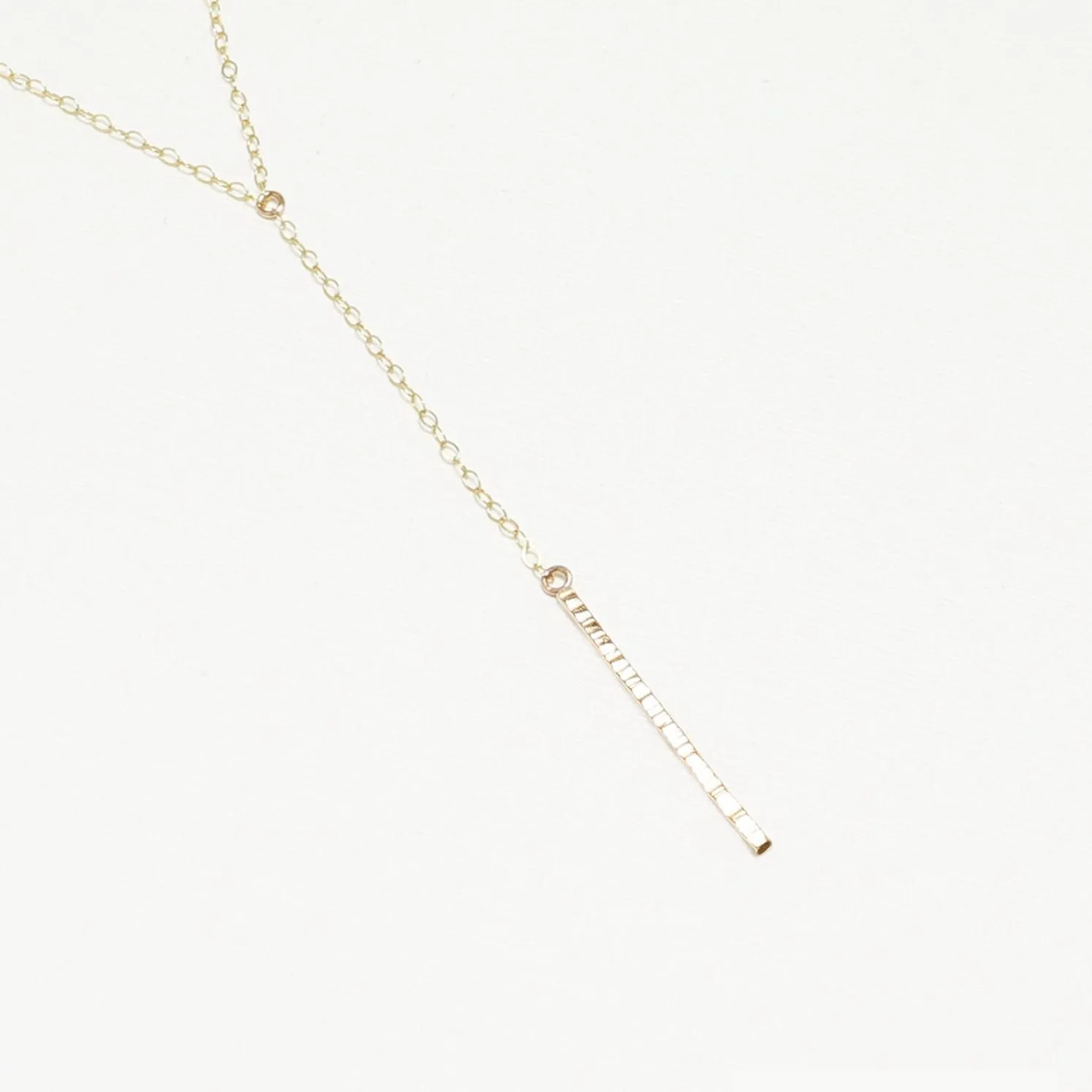 Accent Y-Style Line Hammered Necklace