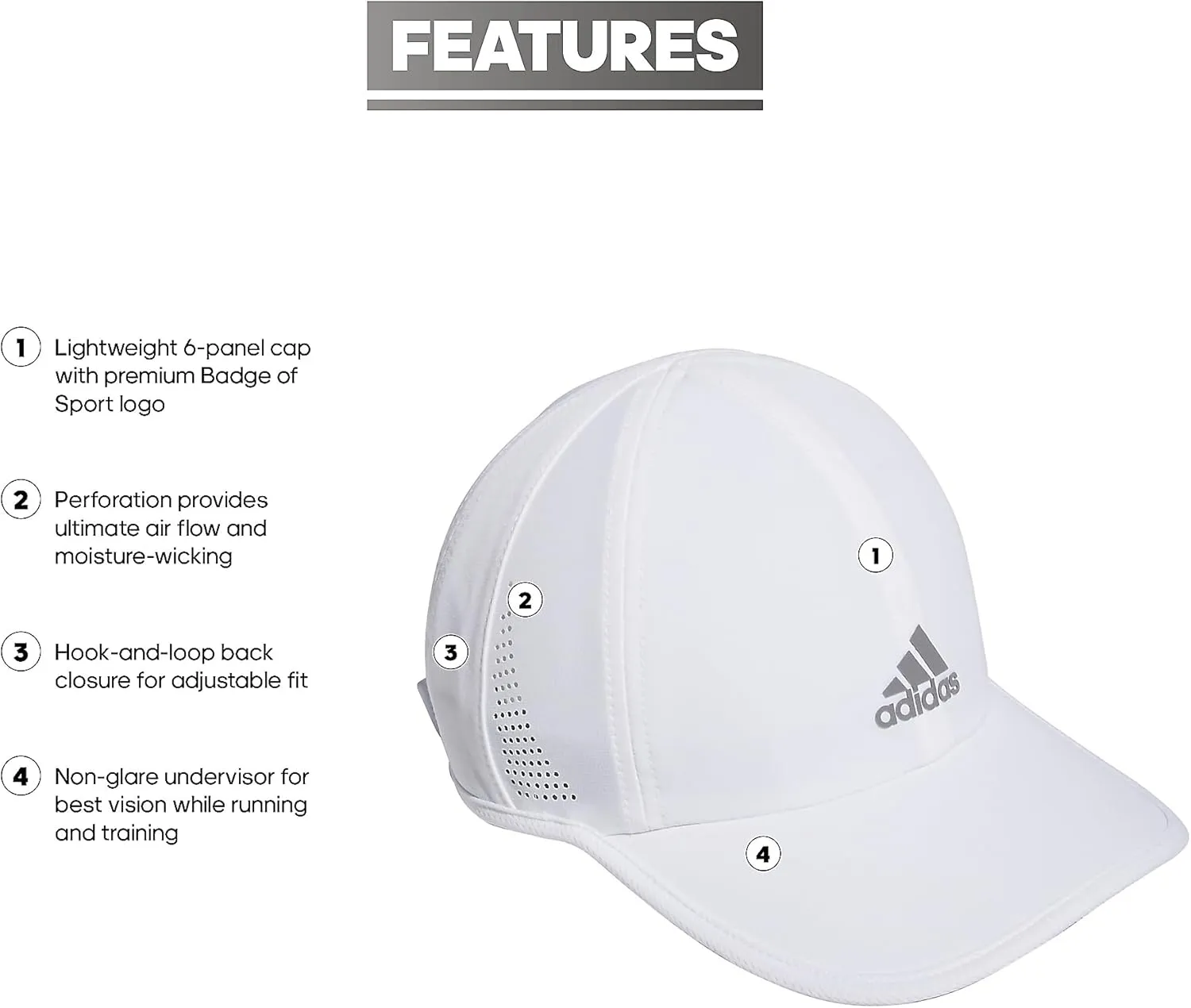 adidas Women's Superlite Hat, Relaxed-fit Adjustable Workout Sports Cap