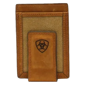 Ariat Brown Canvas & Leather Money Clip A3542044