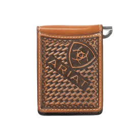 Ariat Men's Sunburst Brown Leather Money Clip Wallet A3557102