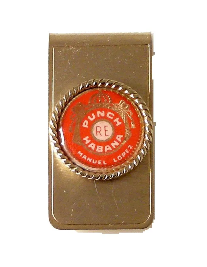 AUTHENTIC VINTAGE CUBAN CIGAR BAND MONEY CLIP