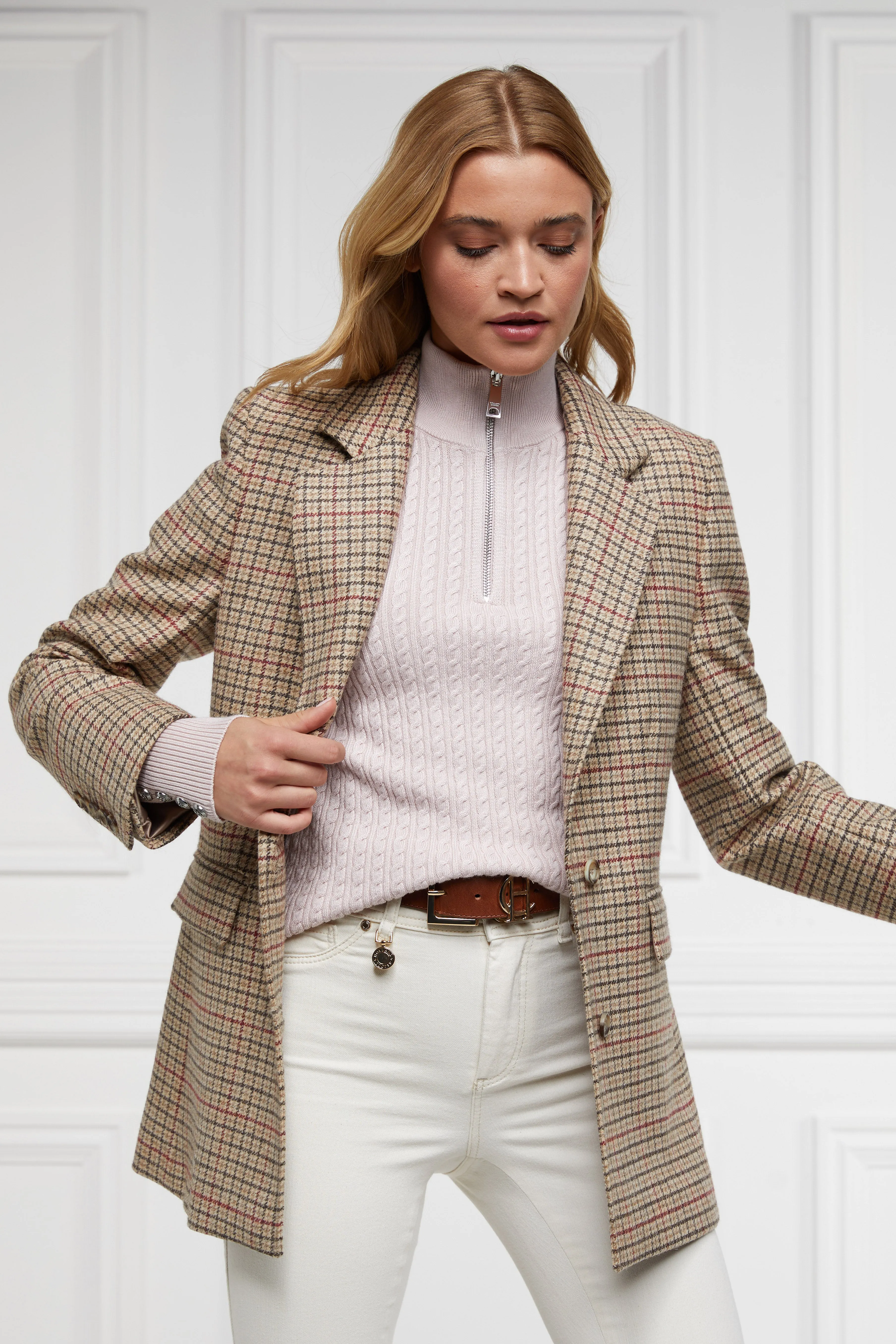 Ava Quarter Zip Knit (Soft Pink)