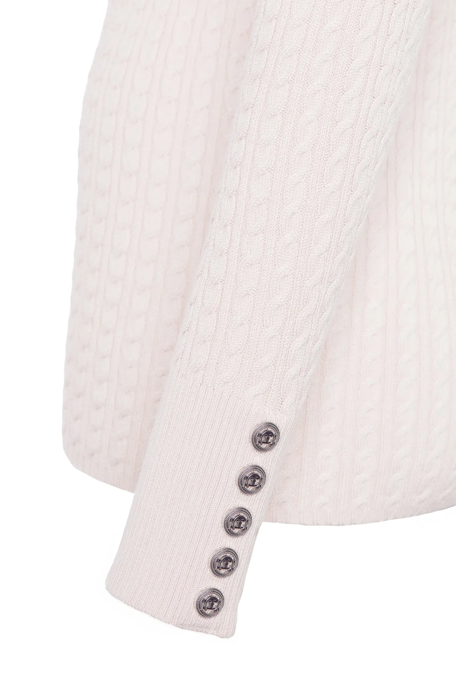 Ava Quarter Zip Knit (Soft Pink)