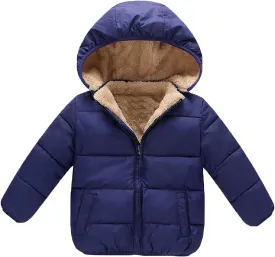 Baby Girls Boys' Winter Fleece Jackets With Hooded Toddler Cotton Dress Warm Lined Coat Outer Clothing