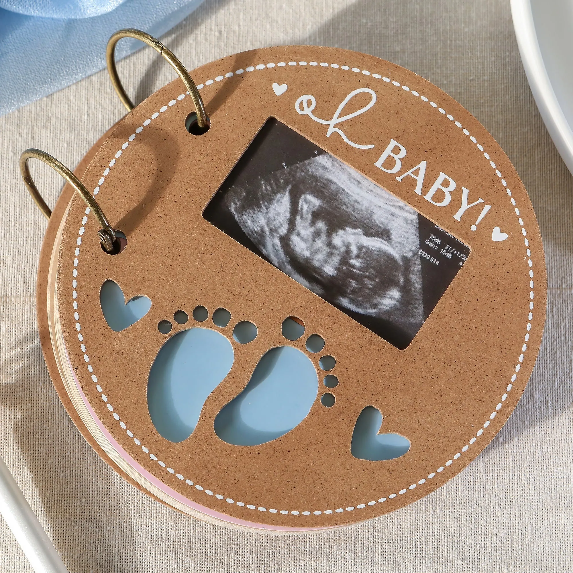 Baby Shower Prediction Advice Card Keepsake Book - Kraft Circle Shape