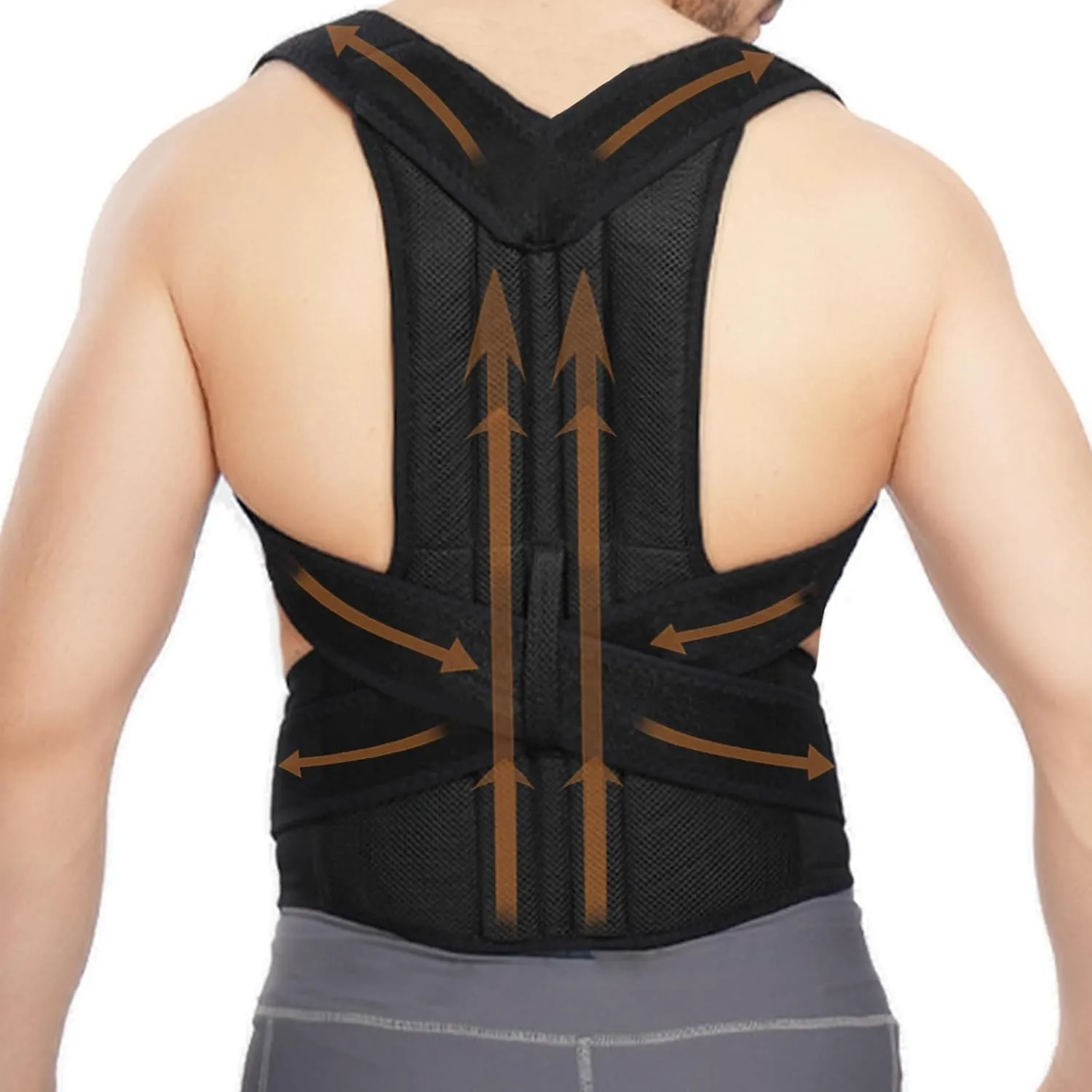 Back Brace Posture Corrector for Women and Men, Full Back Support Straps Straightener, Hunchback Improve Posture-Shoulder, Lumbar and Upper Lower Back Pain Relief (M)