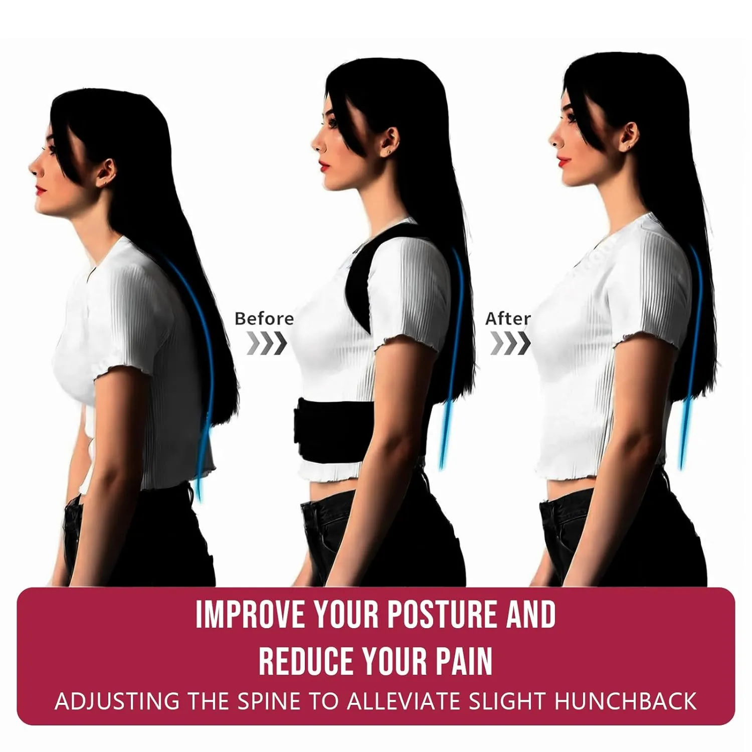 Back Brace Posture Corrector for Women and Men, Full Back Support Straps Straightener, Hunchback Improve Posture-Shoulder, Lumbar and Upper Lower Back Pain Relief (M)