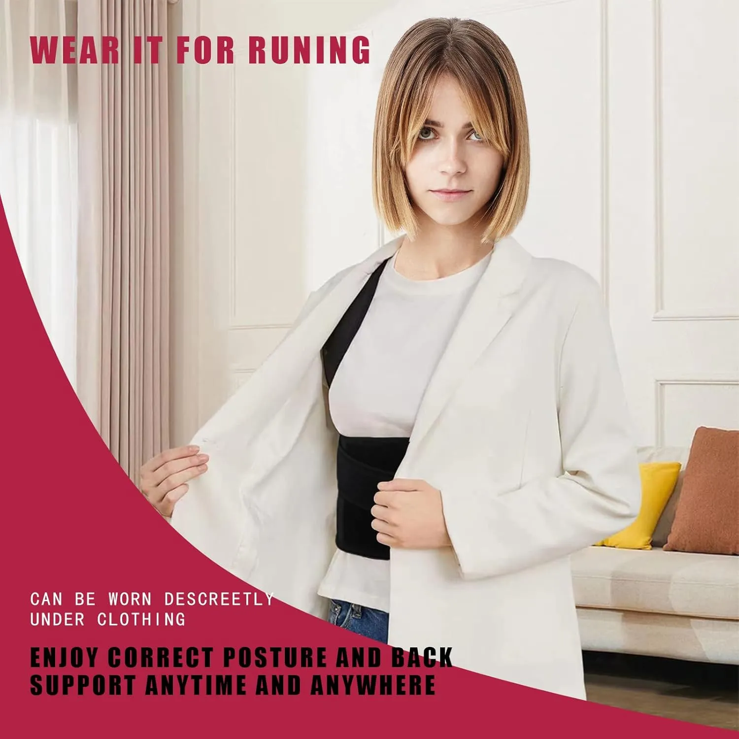Back Brace Posture Corrector for Women and Men, Full Back Support Straps Straightener, Hunchback Improve Posture-Shoulder, Lumbar and Upper Lower Back Pain Relief (M)