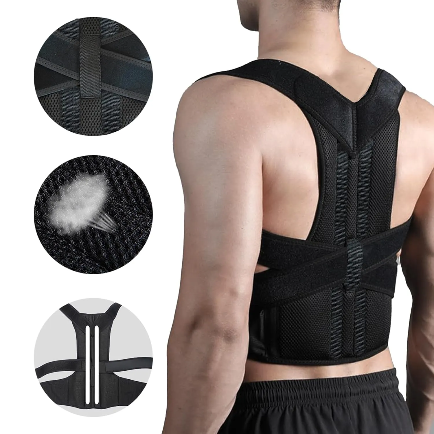 Back Brace Posture Corrector for Women and Men, Full Back Support Straps Straightener, Hunchback Improve Posture-Shoulder, Lumbar and Upper Lower Back Pain Relief (M)