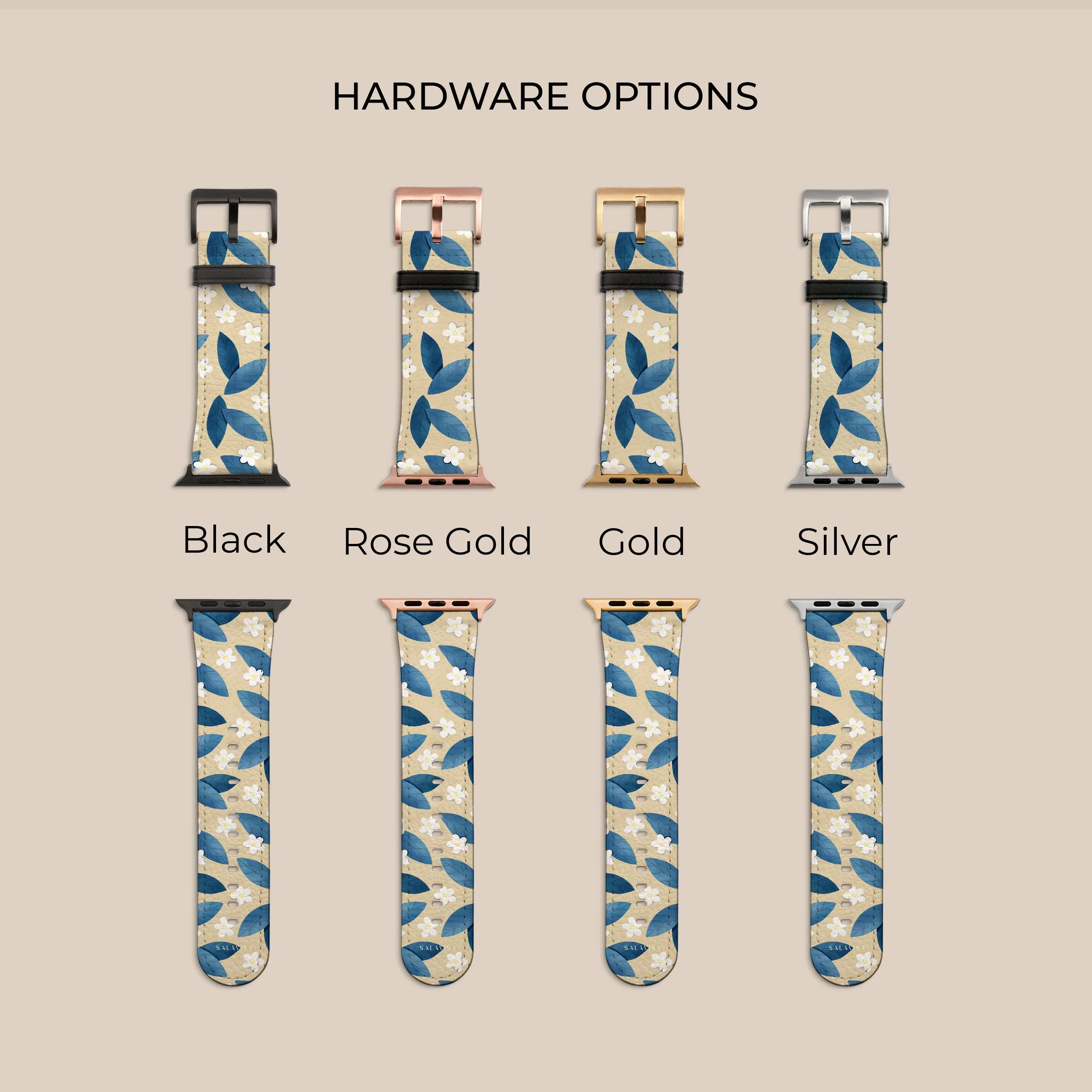 Blue Leafs Apple Watch Band