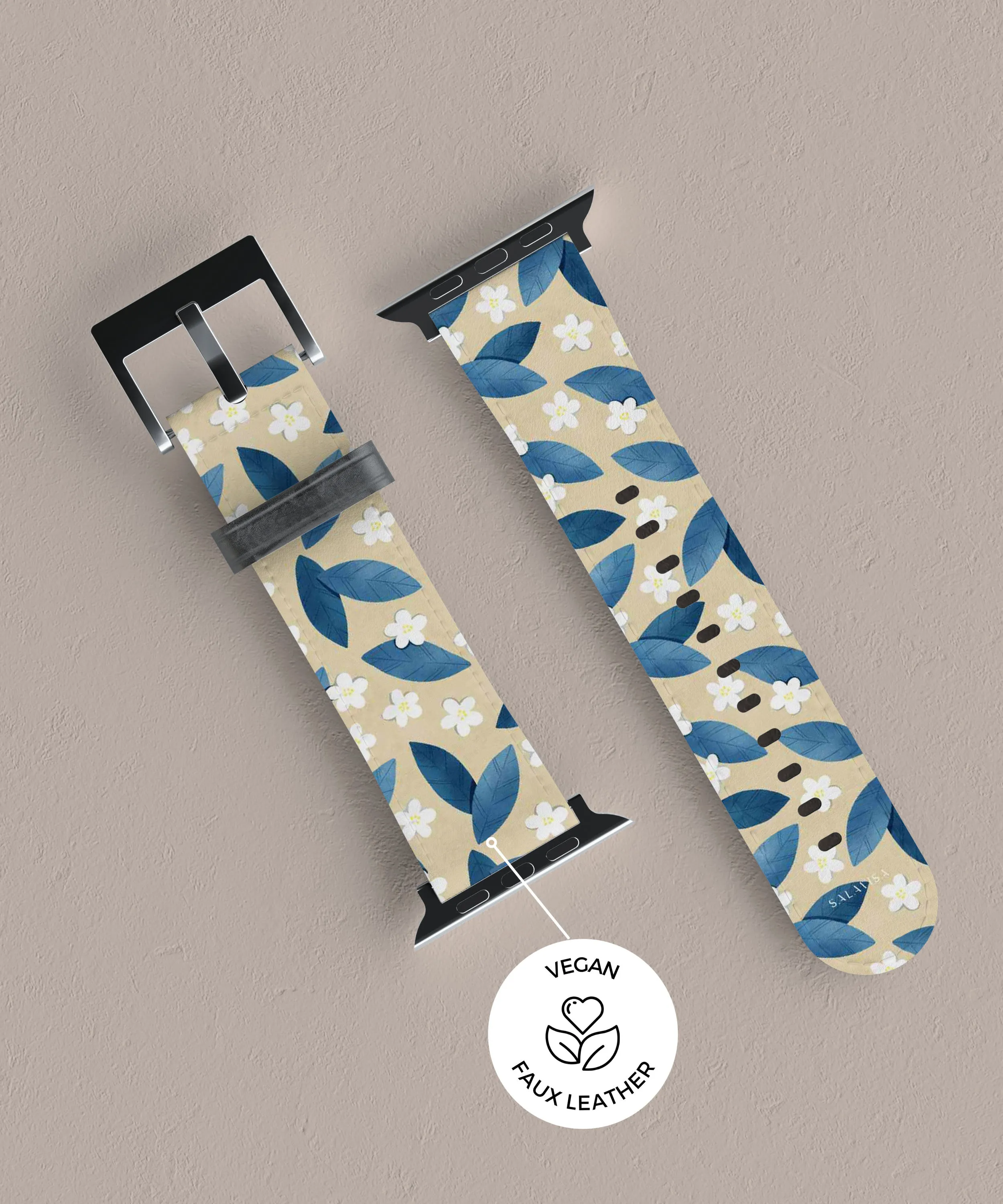 Blue Leafs Apple Watch Band