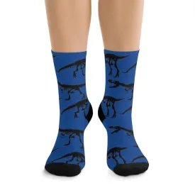 Blue T-Rex Skeleton Socks