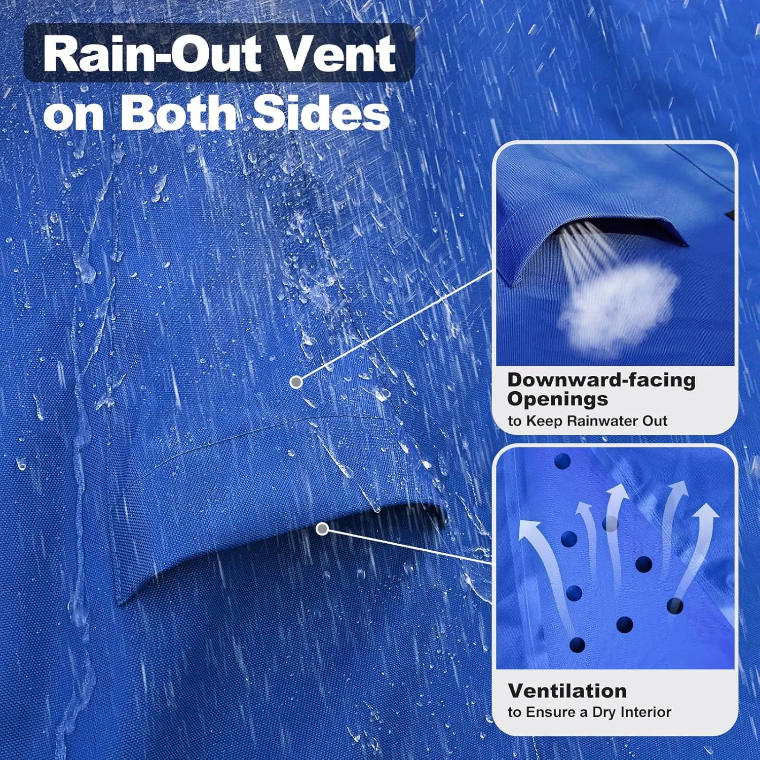 Boat Cover 17-19 ft, Authentic 1400D Boat Cover, 6000Pa Waterproof Heavy Duty Boat Covers with Motor Cover Fits BassBoat, V-Hull Tri-Hull Boat, Runabout Bowrider, 17' 18' 19', Blue