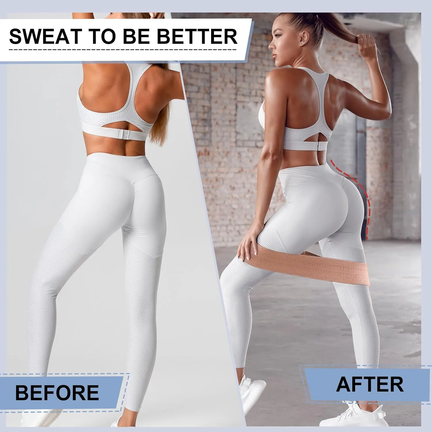 Booty Bands Set, Resistance Bands for Working Out, Exercise Bands for Women and Men Legs and Butt, Stretch Bands for Pilates, Yoga Starter Set