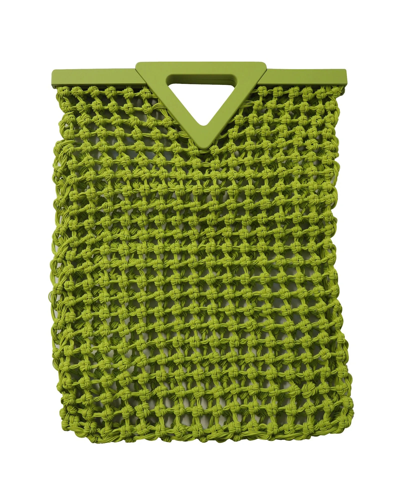 Bottega Veneta Point Macramé Tote in Chartreuse Rubber