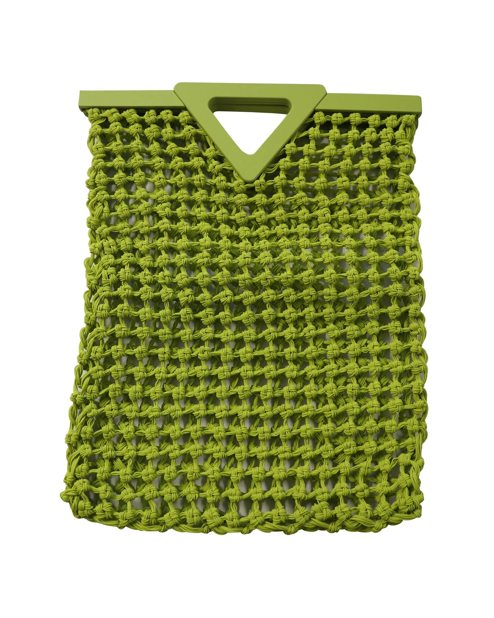 Bottega Veneta Point Macramé Tote in Chartreuse Rubber