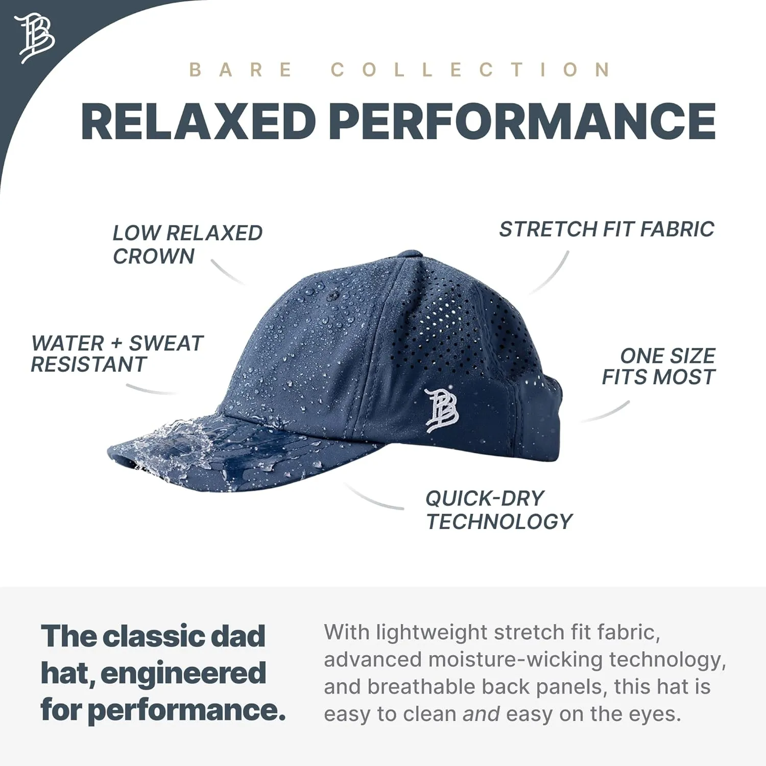 Branded Bills Old Glory Stealth PVC Relaxed Performance, Lightweight, Comfortable Baseball Cap