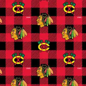 Chicago Blackhawks - NHL Fleece Print - Plaid