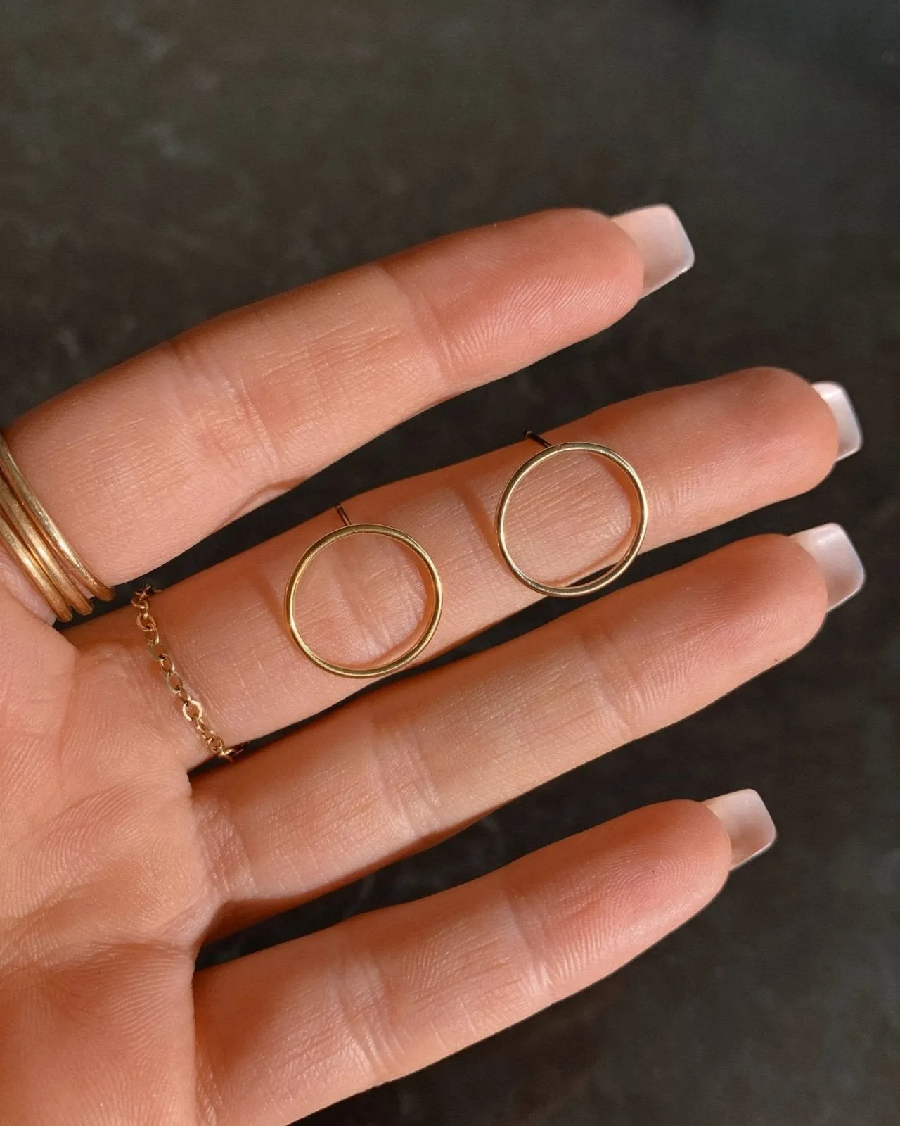 Circle Stud Earrings