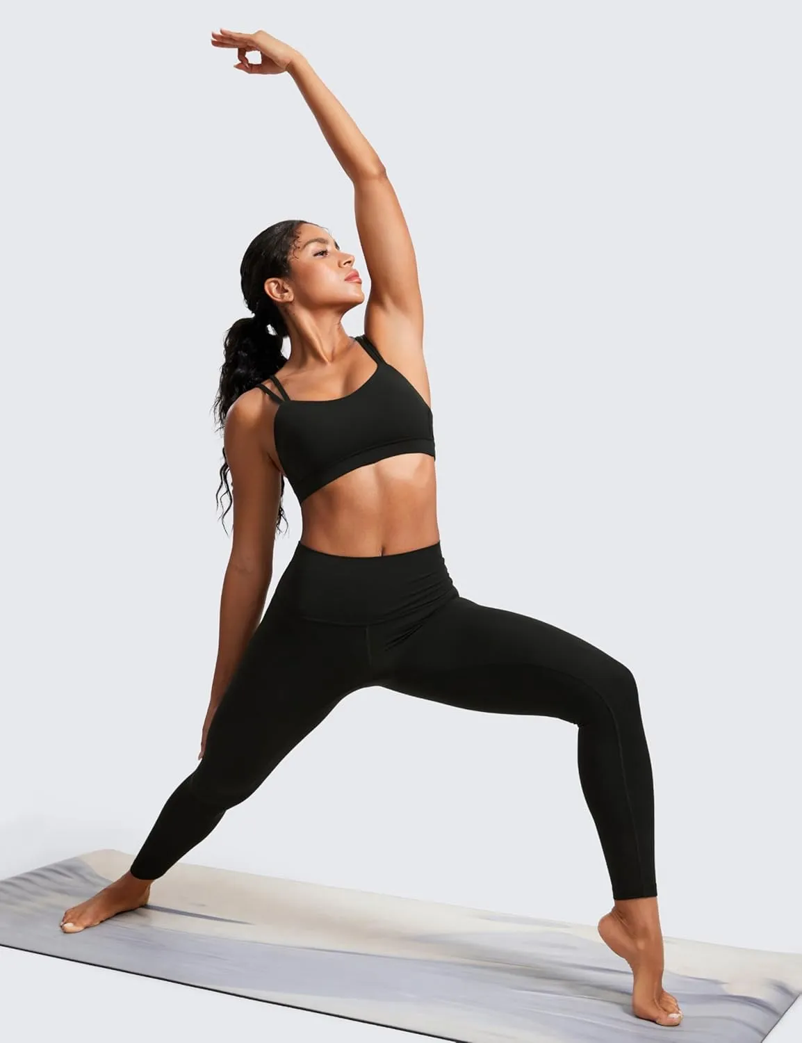 CRZ YOGA Softness Mold Butterluxe V Neck Sports Bras for Women - Workout Top Double Spaghetti Straps Wireless Yoga Clothes